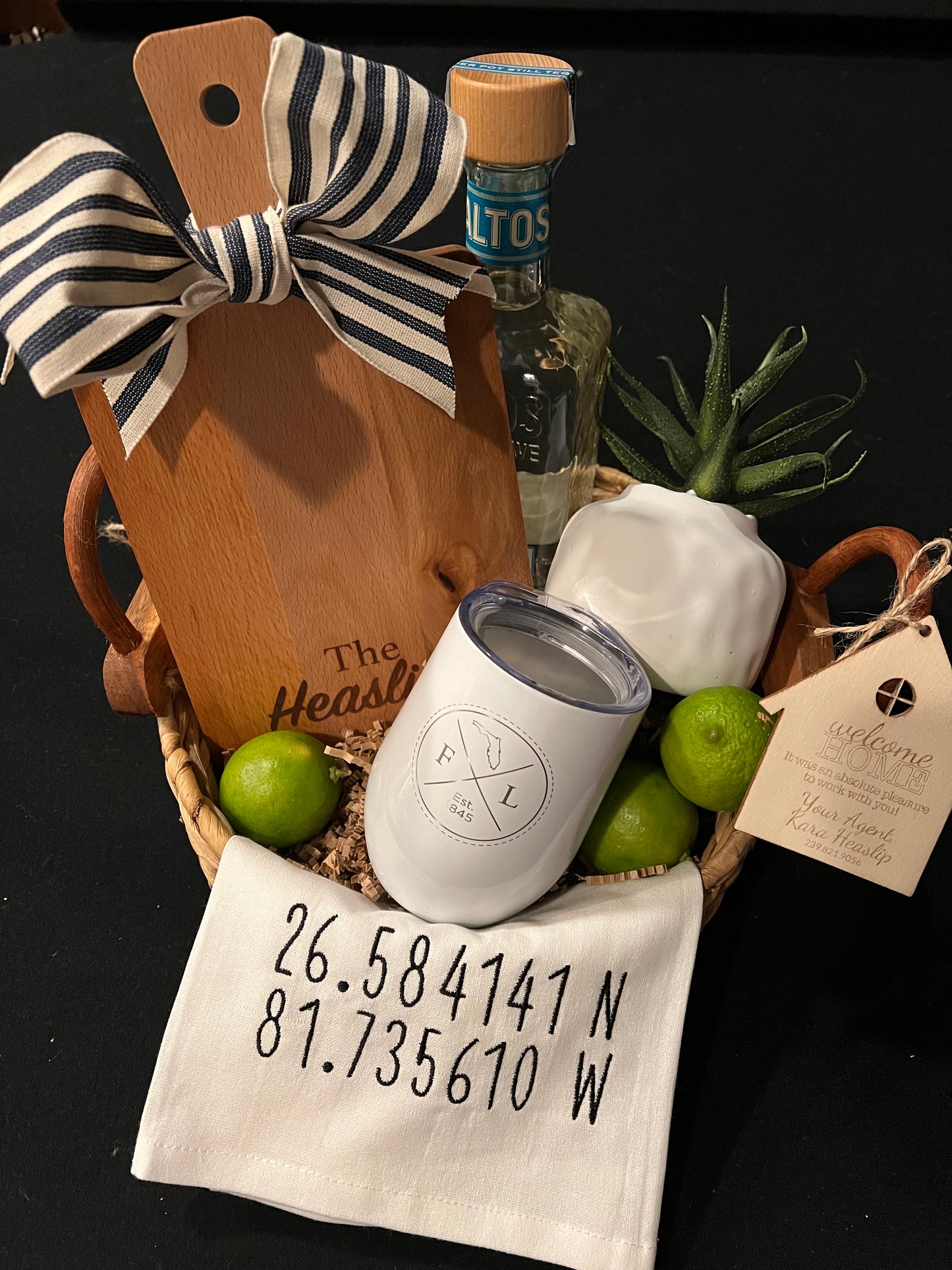 This is an example of what is included in a custom basket
