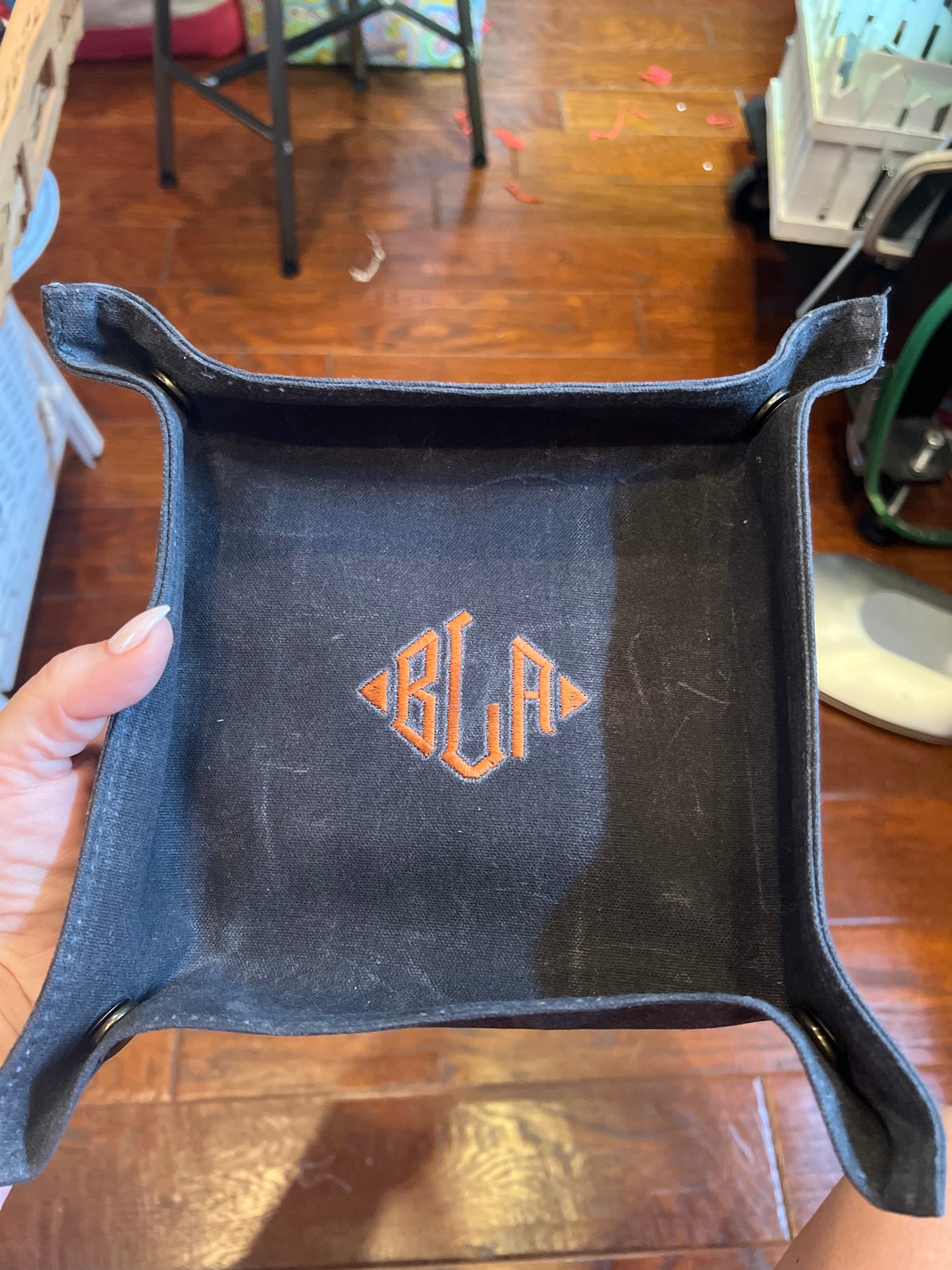 Waxed Canvas Desk Tray, small